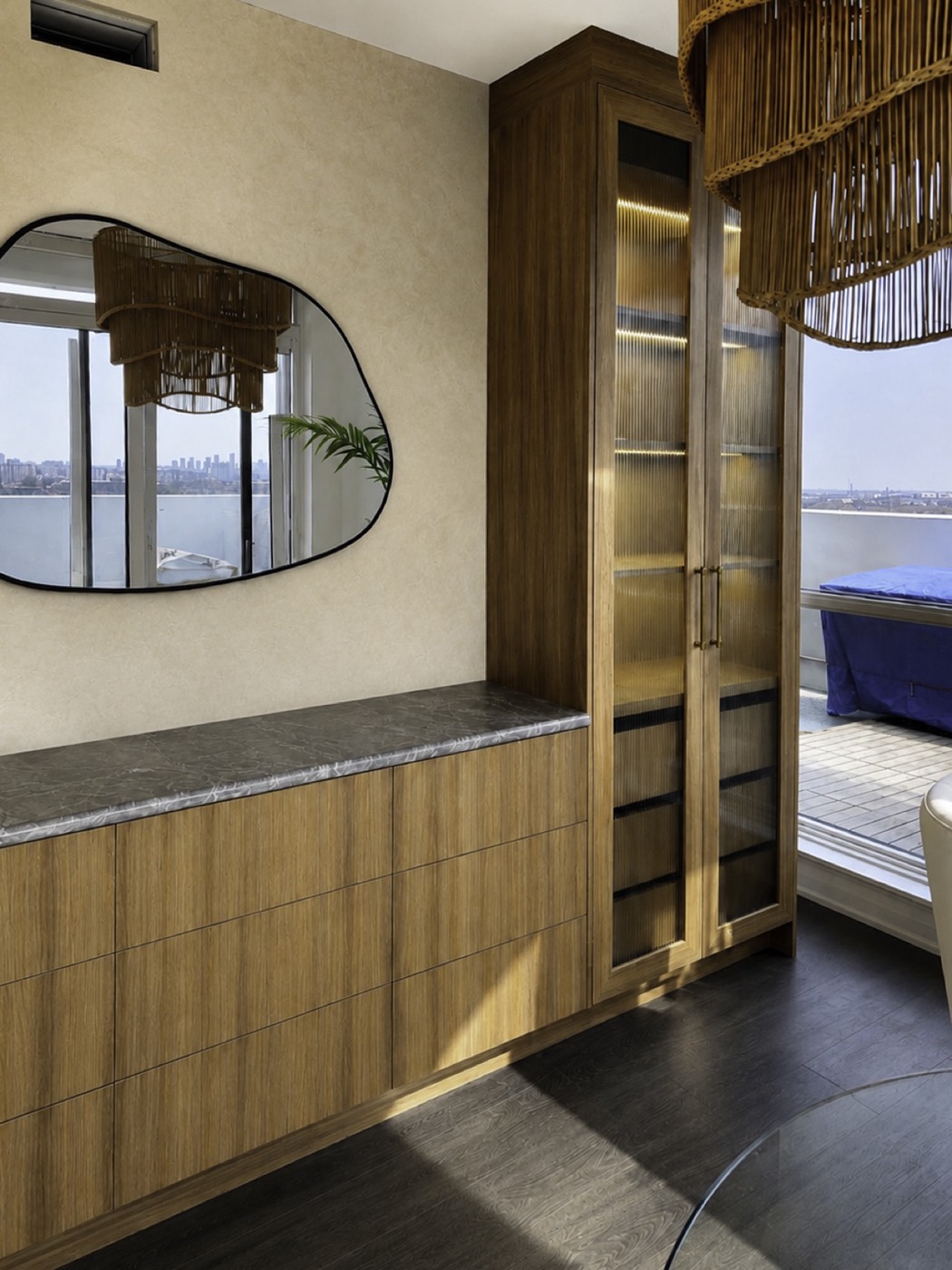 Illuminated Wall Unit & Fireplace – wall units & millwork by Panda Reno, photo 2